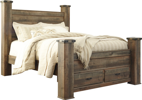 BENNI Poster Bed with Storage Drawers BENNI Poster Bed with Storage Drawers