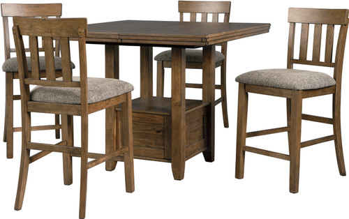 NELA Light Brown 5 Piece Counter Height Set