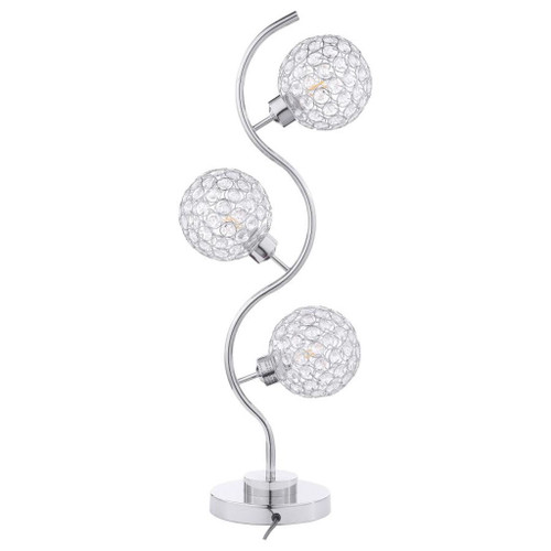 Amberley - 3-Light Curvy Metal Table Lamp Silver - Silver