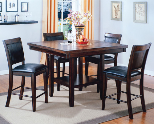 MITCHELL 5 Piece Counter Height Set with Lazy-Susan