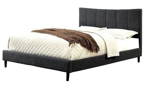 JENKINS Gray Upholstered Bed