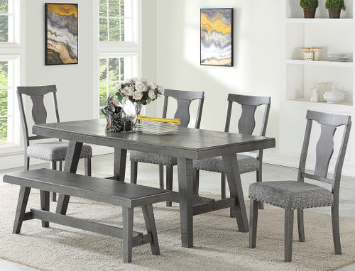 HILBERT Gray 6 Piece Dining Set