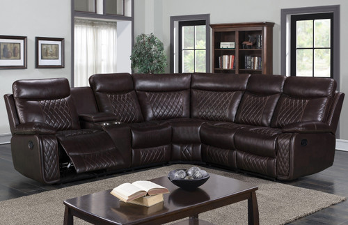 KYRIE Brown 98" Wide Reclining Sectional