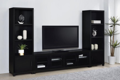 Jupiter - 3 Piece Entertainment Center TV Stand - Black