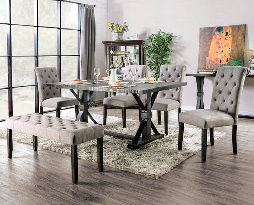 CIENNA Light Gray 6 Piece Dining Set