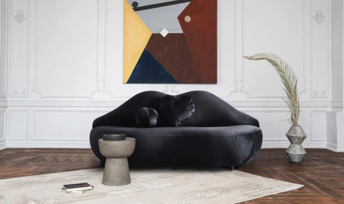 Boca Black Velvet Loveseat