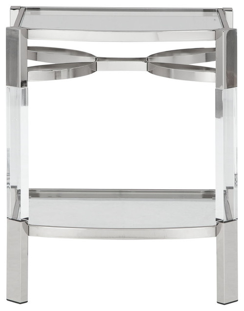 Chaseton - Accent Table - Clear / Silver Finish