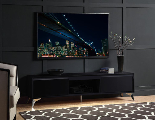 JACEON Black LED Black TV Stand 