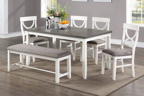 RUTHE White 6 Piece Dining Set 