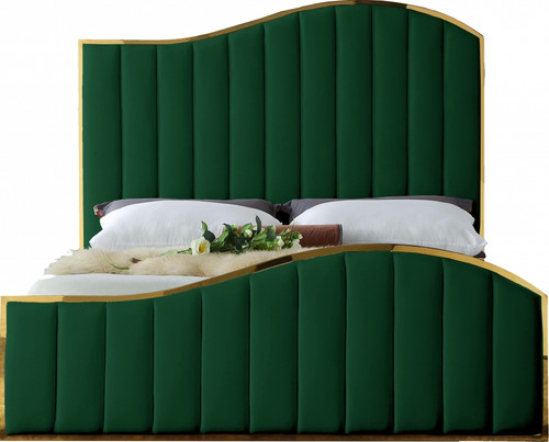 ATHENA Green & Gold Velvet Bed