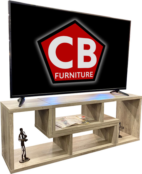 BAI Light Gray 63" Wide Adjustable TV Stand (RTA)