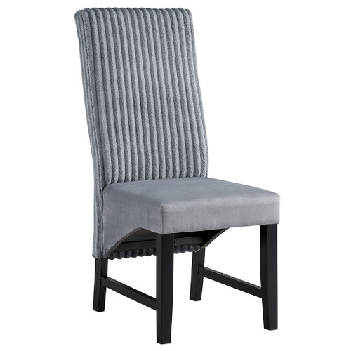 Kini - Side Chair (Set of 2) - Gray Corduroy & Black