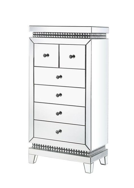 Lotus - Cabinet - Mirrored, Faux Ice Cube Crystals