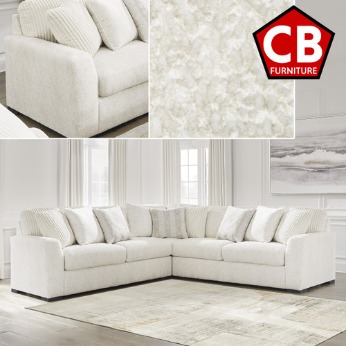 ARAMORE Neutral Poodle-Feel 121" x 121" Sectional without Chaise