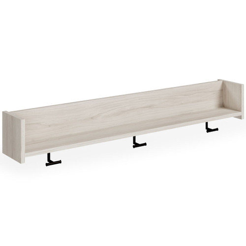 Socalle - Wall Mounted Coat Rack w/Shelf - Light Natural