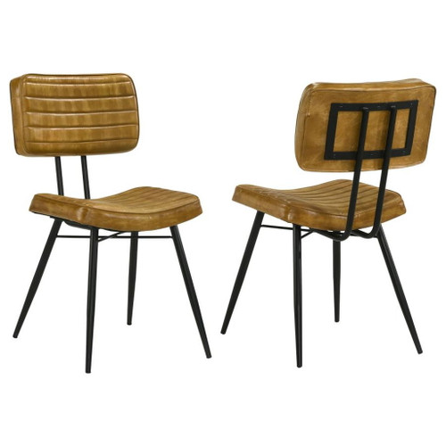 Misty - Padded Side Chairs (Set of 2) - Camel And Black