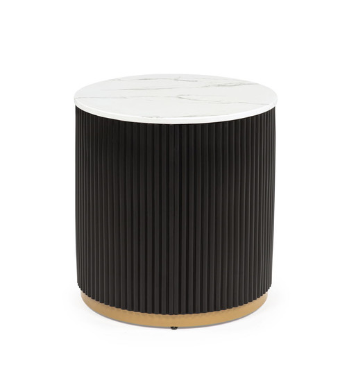 Kara - End Table - Black / White