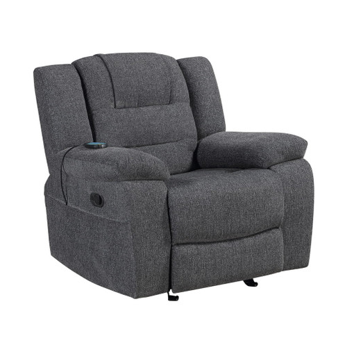 Redondo - Glider Recliner With Heat And Massage - Dark Gray