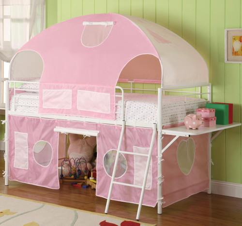 DEBBIE Pink Tent Twin Loft Bed