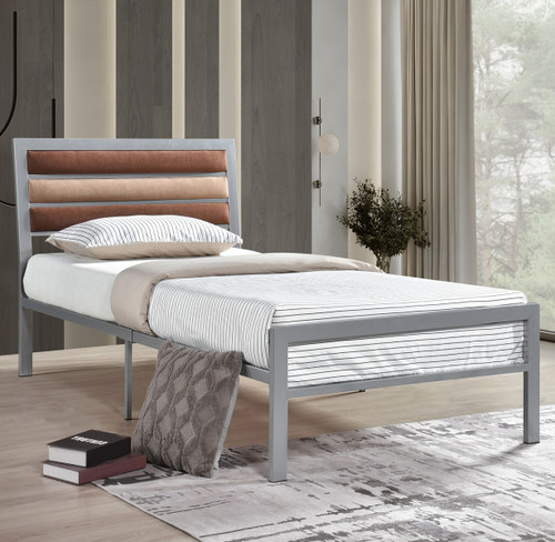 SALADO Gray Metal 38" Height Platform Bed