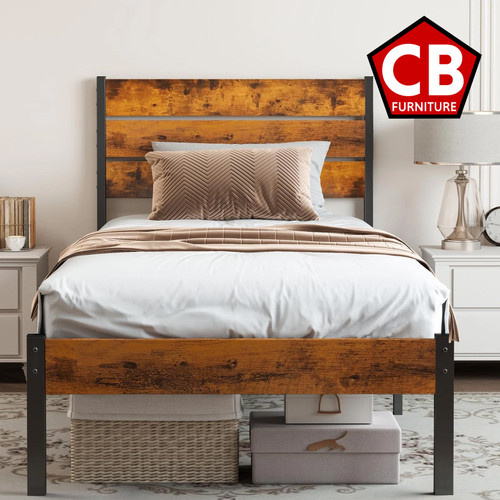 TULIO Black 39" Height Platform Bed