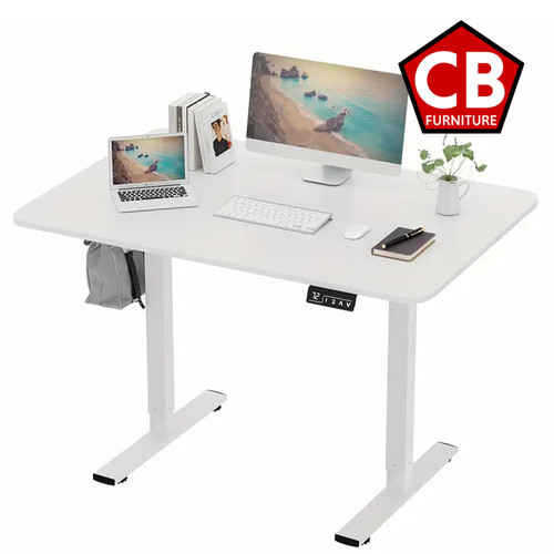 WHISTLER White 48" x 24" Desk With Powered Adjustable Height (RTA)