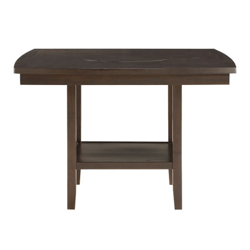 Balin - Counter Height Table With Lazy Susan - Dark Brown