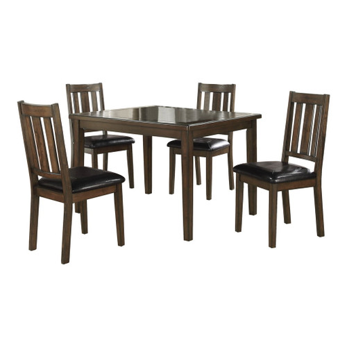 Mosely - 5 Piece Pack Dinette Set - Cherry / Black