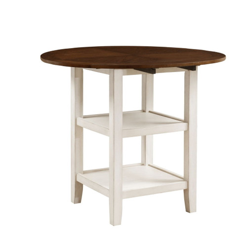 Kiwi - Counter Height Drop Leaf Table - White / Cherry