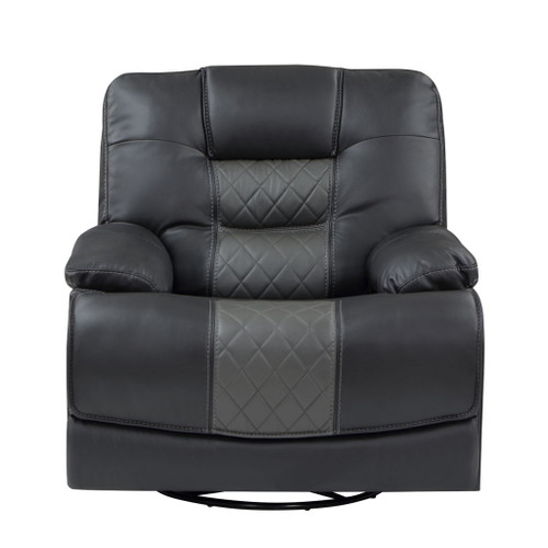 Fabian - Swivel Glider Reclining Chair - 2-Tone Gray (Gray / Dark Gray)