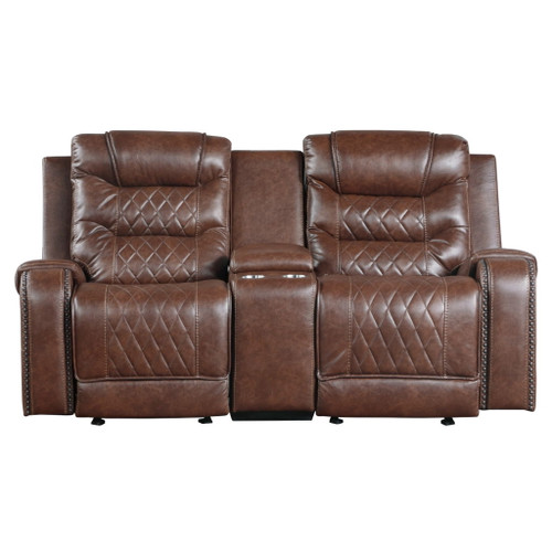 Putnam - Power Double Reclining Loveseat With Center Console, Receptacles And USB Ports