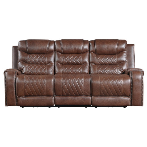 Putnam - Power Double Reclining Sofa With Center Drop-Down Cup Holders, Receptacles And USB Ports
