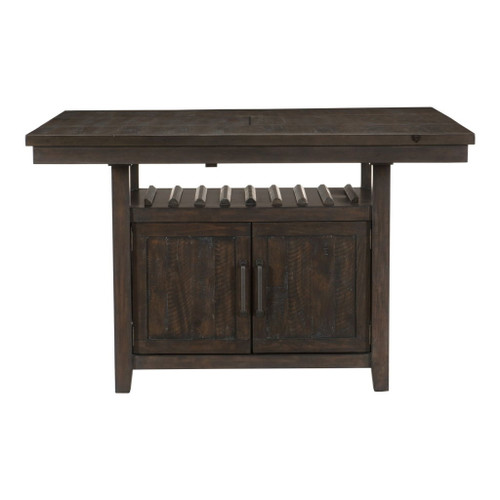 Oxton - Counter Height Table With Storage Base - Brown