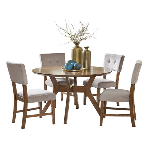 Edam - 5 Piece Dining Room Set (Table & 4 Side Chairs) - Oak / Gray