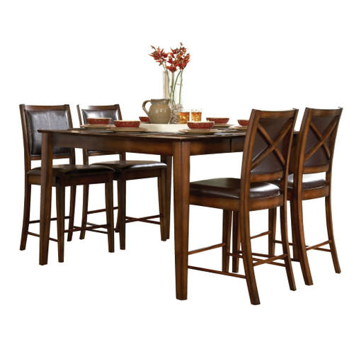 Verona - 5 Piece Dining Room Set (Table & 4 Side Chairs) - Brown