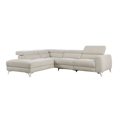 Bienvenue - 2 Piece Power Reclining Sectional With Left Chaise - Beige