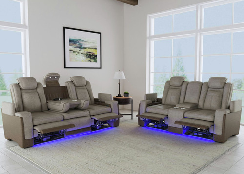 BIGBEND Brown Power Reclining Sofa & Loveseat