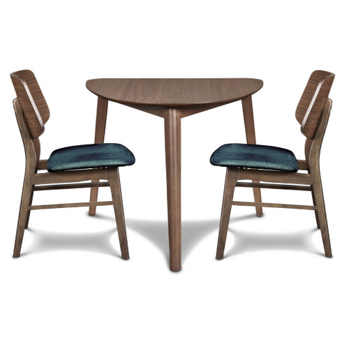 Oscar - Corner Table With 2 Cushion Chairs