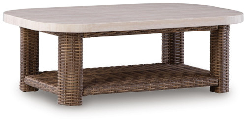 Dolan Creek - Rectangular Cocktail Table - Beige / Brown