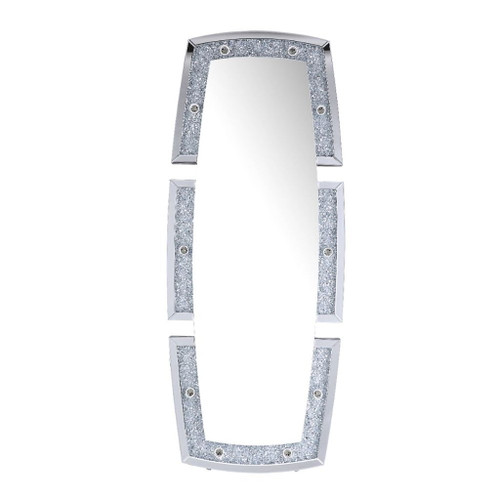 Noralie - 63" X 26" Floor Mirror With Faux Diamonds - Mirrored