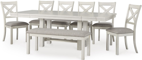 ALPINE White 8 Piece Dining Height Set