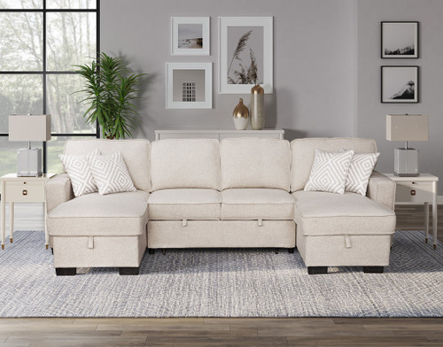 Cayson Beige Sleeper Sectional