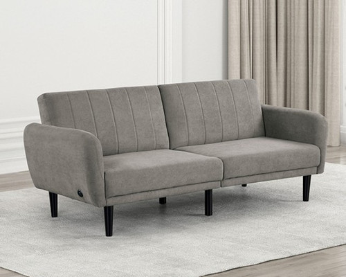 KADE Gray 81" Wide Adjustable Sofa Bed with USB