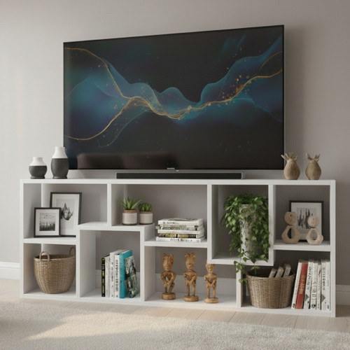 COLMER Pure White 71" Wide x 35" Height TV Stand (RTA)