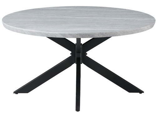 LILA Gray Faux Marble 36" Wide Round Coffee Table