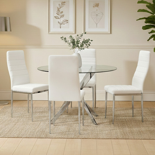 ONTARIO White 5 Piece Dining Set