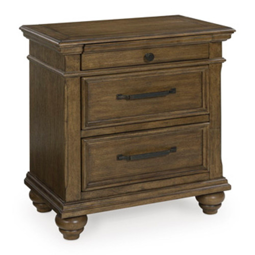 Karallin - Three Drawer Night Stand - Medium Brown