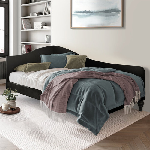 SANTTI Black Velvet 36" Height Daybed