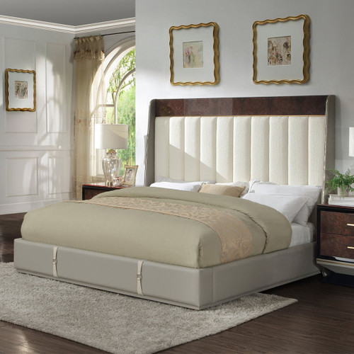 Jamonica - Eastern King Bed - Beige & Dark Brown
