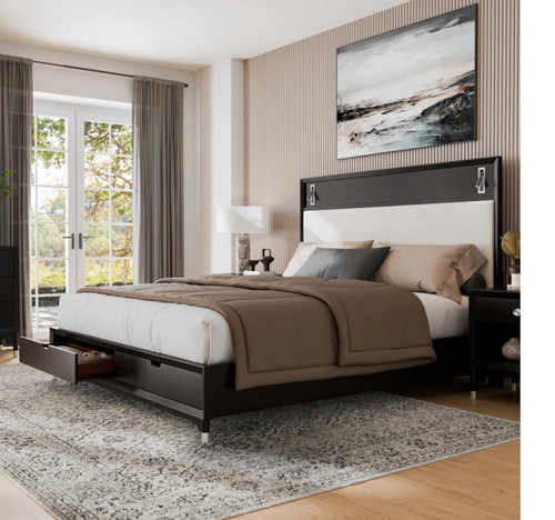 ZENDRO Black 57" Height Bed with LED's